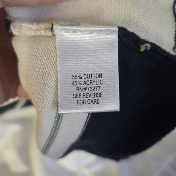 Croft & Barrow Faux 2-Piece Sweater Top Size M – Green Blue Cream Layered Look - Picture 5 of 7